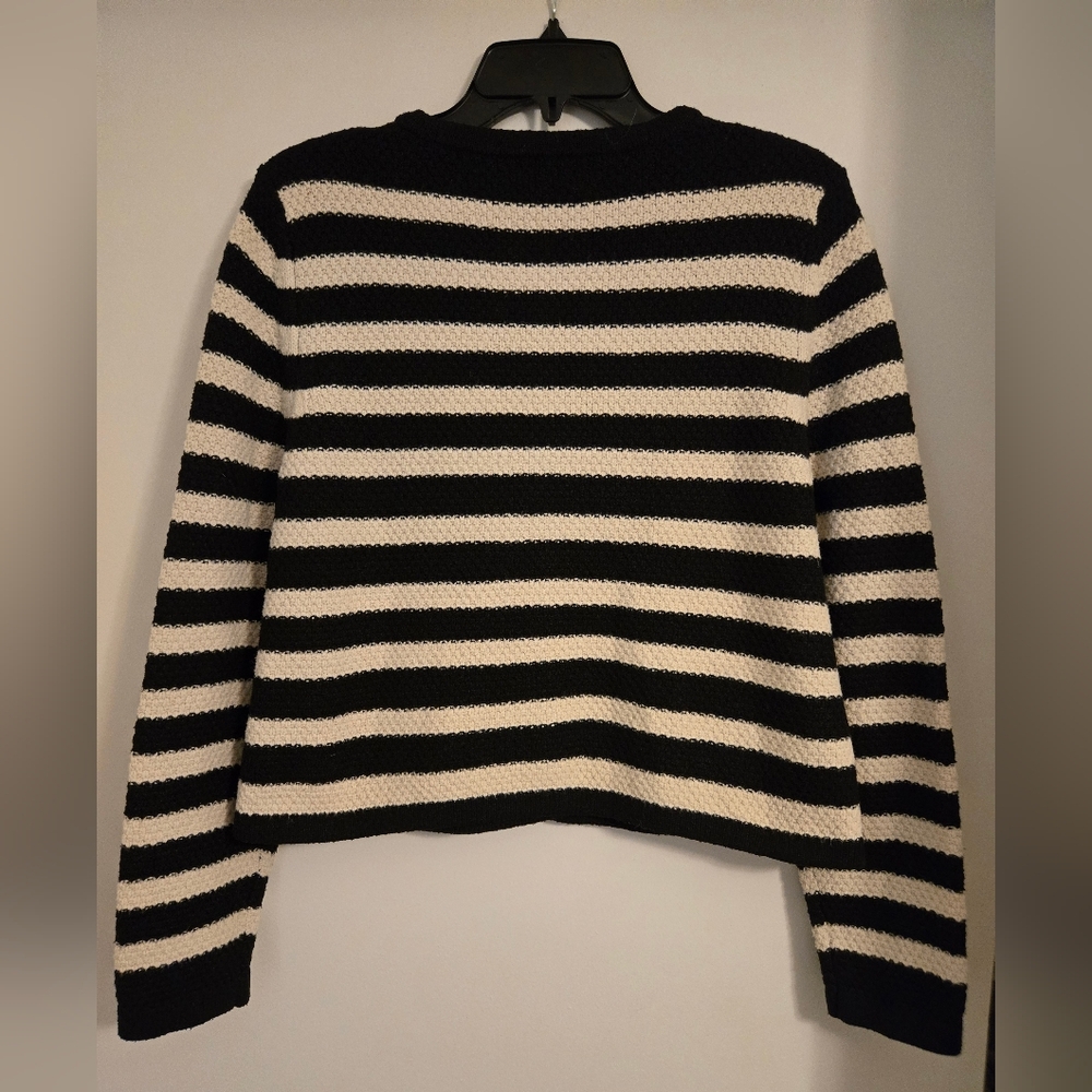 a new day Black and Cream Striped Button-Front Cardigan - Picture 5 of 6